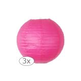 Lampion uni 3 pcs - 25 cm-fuchsia