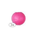 Lampion uni 3 pcs - 15 cm-fuchsia