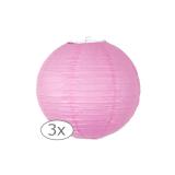 Lampion uni 3 pcs - 25 cm-rose