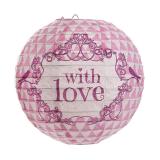 2 lampions "With love" - rose vif