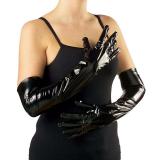 Longs gants vernis 56 cm - noir