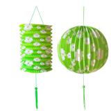 Lot de 2 lanternes "Couleurs fleuries" - vert