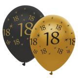 Ballons de baudruche "Black & Gold 18" 6 pcs.