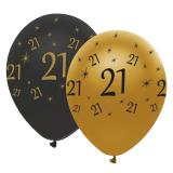 Ballons de baudruche "Black & Gold 21" 6 pcs.