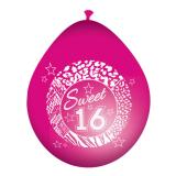 8 ballons de baudruche "Girly Sweet 16"