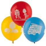 5 ballons de baudruche "Pompiers rapides" 