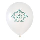 8 ballons de baudruche "With love" - vert menthe