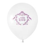 8 ballons de baudruche "With love" - rose vif