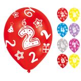 6 ballons de baudruche "Bougie d'anniversaire"