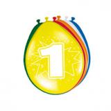 8 ballons colorés avec chiffre - 1