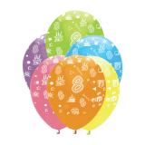 6 ballons de baudruche "Fête d'anniversaire colorée" - 8