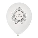 8 ballons de baudruche "Just Married" - blanc