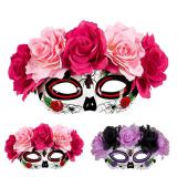 Masque "Dia de los Muertos" avec roses