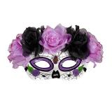 Masque "Dia de los Muertos" avec roses violettes
