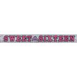 Bannière métallique à franges "Sweet 16 Party" 3 m