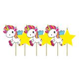 6 mini bougies-figurines "Adorable licorne"