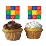 Muffin-Deko "Bunte Bausteine" 12er Pack