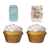 Déco pour muffins "Mariage en campagne" 12 pcs.