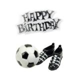 Déco pour gâteau "Football & anniversaire" 4 pcs