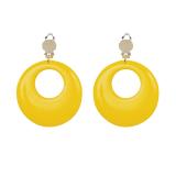 Boucles d'oreille à clips unicolores fluos - jaune