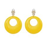 Boucles d'oreille à clips unicolores fluos - jaune