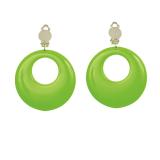 Boucles d'oreille à clips unicolores fluos - vert