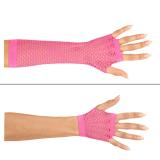 Gants en résille rose vif fluo