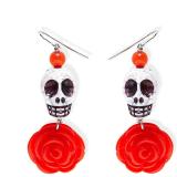 Boucles d'oreille "Tête de mort fleurie"