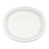 8 assiettes en carton ovale "Gourmandises" blanc