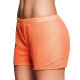 Short à paillettes "Hotpants" taille M - orange fluo