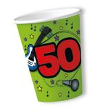 10 gobelets en carton "50 ans en musique"