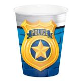 8 Gobelets en carton "Police cool" 