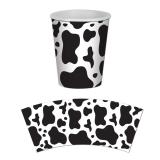 8 gobelets en carton "Motif vache"