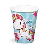 8 gobelets en carton "Adorable licorne"