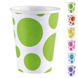 8 gobelets en carton "Pois colorés en folie"