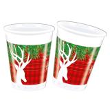 8 gobelets en plastique "X-Mas Deer" 