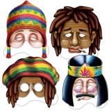 Masques en carton "Hippie" 4 pcs.