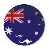 10 assiettes en carton "Drapeau australien"