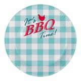 8 assiettes en carton "It's BBQ time"