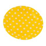 8 assiettes en carton "Pois colorés" jaune