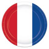 8 assiettes en carton "France tricolore"
