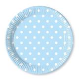 10 assiettes en carton "Happy Day" - bleu clair