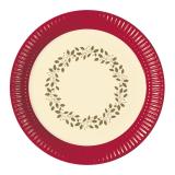 8 assiettes en carton "Fêtes de Noël dorées"