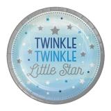 8 assiettes en carton "Little Star" bleu