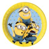 8 assiettes en carton "Les minions"