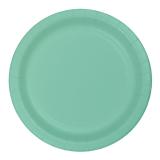 24 assiettes en carton - vert menthe