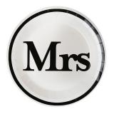 10 assiettes en carton "Mr & Mrs" - Mrs