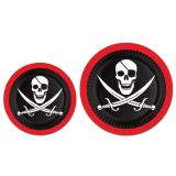 8 assiettes en carton "Sabres de pirate"