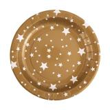 10 assiettes en carton "Étoiles magiques" doré