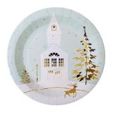 10 assiettes en carton "Monde hivernal" 